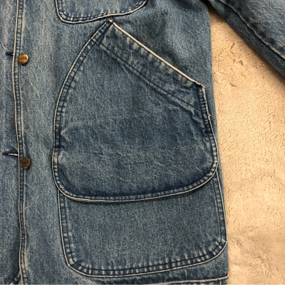 LL Bean Vintage Denim Chore Barn Coat Jacket size medium - Picture 10 of 15